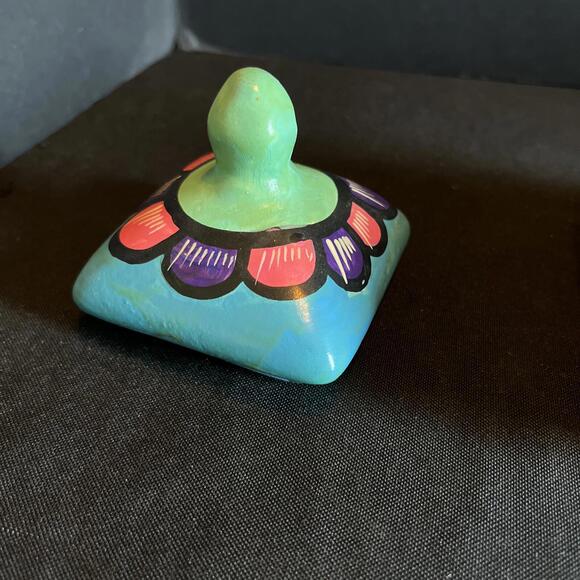 Vtg. Mexican Pottery Talavera Folk Art Hand Painted Cannister Container Floral - Picture 11 of 14